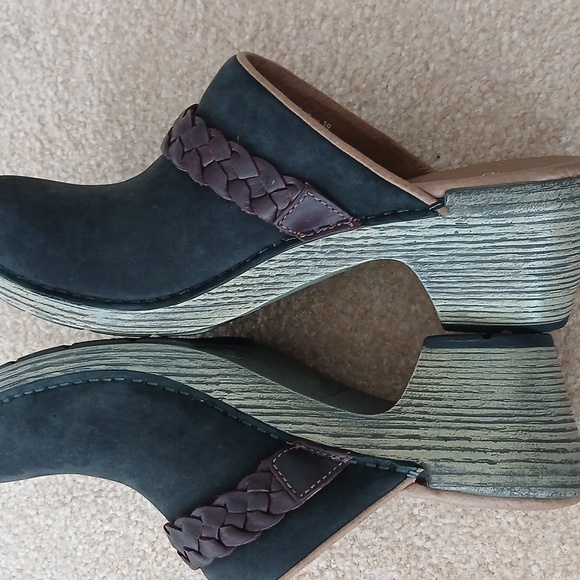 Dansko Melanie Mules Nubuck Leather Clogs Chunky Heel Braided Size 39/9. FL - Picture 5 of 9